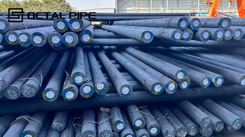 stacked round steel bars with various diameters stacked round steel bars with various diameters